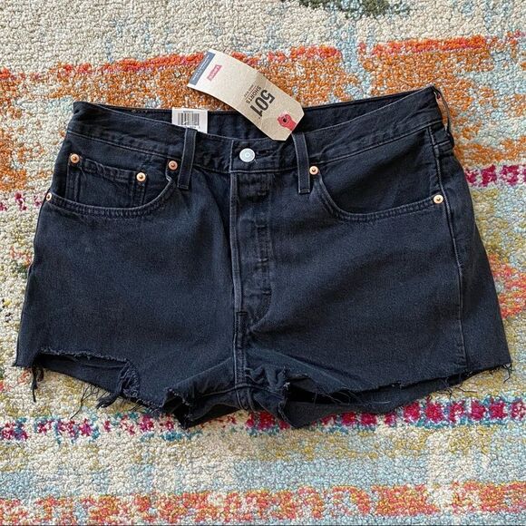 Levis 501 High Rise Cut Off Shorts - Picture 3 of 7